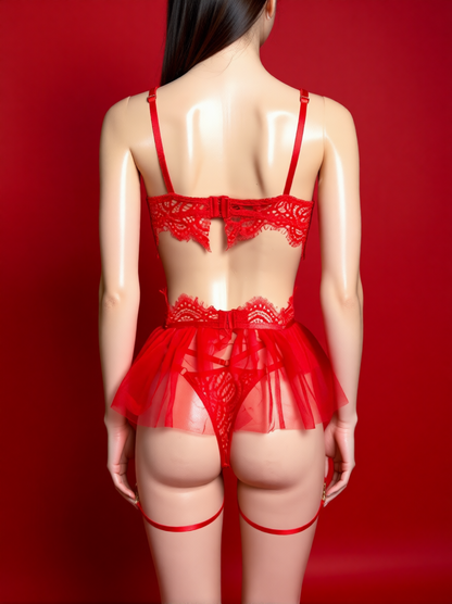 Attention Seeker 3-Piece Lingerie Set | Lace, Garter & Rule-Breaker Energy