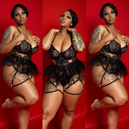 Attention Seeker 3-Piece Lingerie Set | Lace, Garter & Rule-Breaker Energy