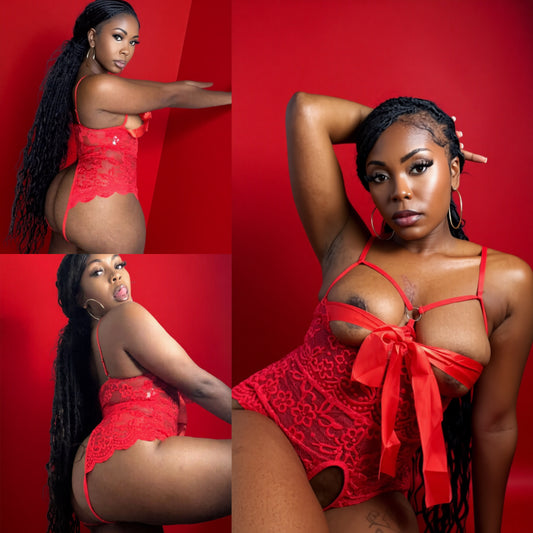 Lace Be Together One Piece Lingerie | Lace Up Passion in Red & Pink